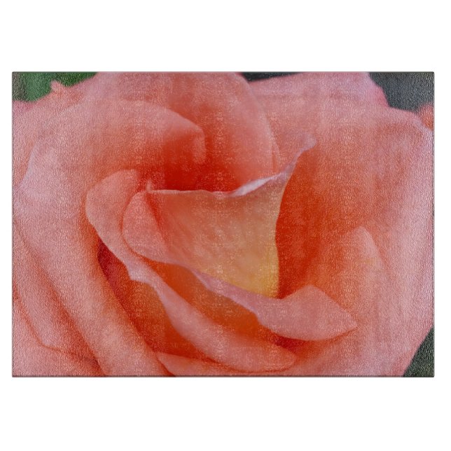pink rose petals cutting board (Front)