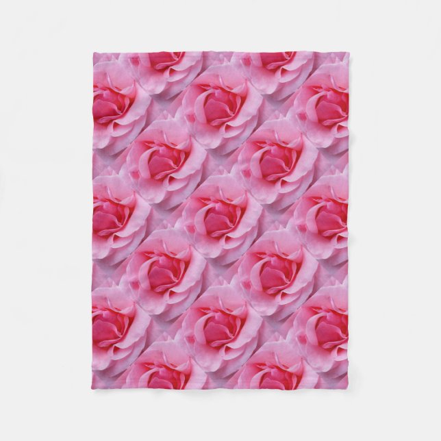 pink rose petals fleece blanket (Front)