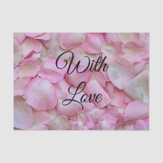 Pink Rose Petals Floral Tissue Paper (Front)