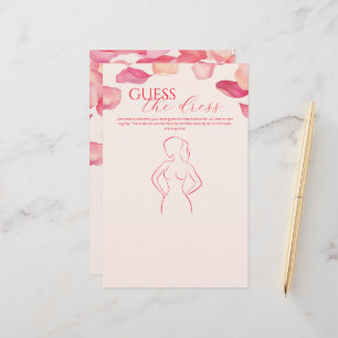 Pink Rose Petals GuessThe Dress Bridal Shower Game