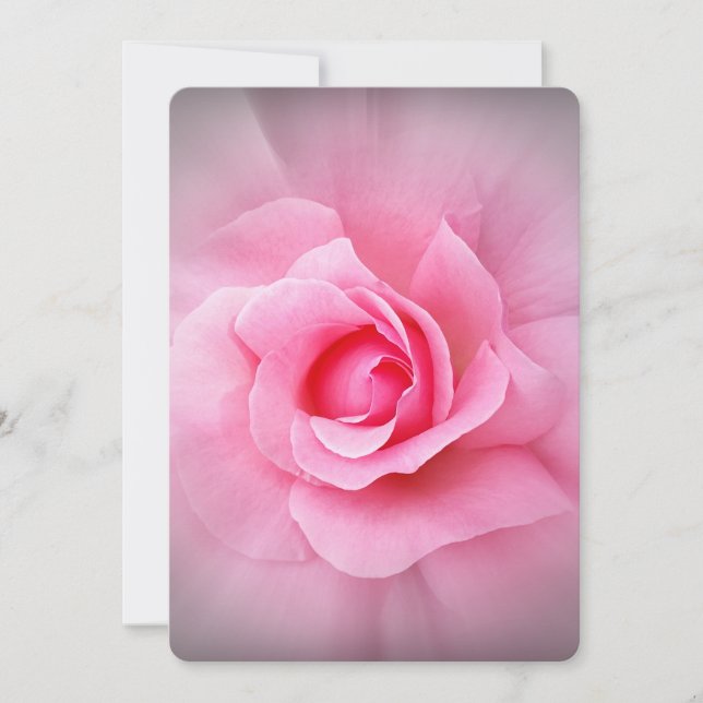 Pink rose petals invitation (Front)
