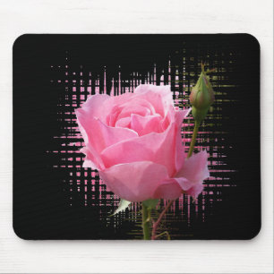 Pink rose petals mouse mat