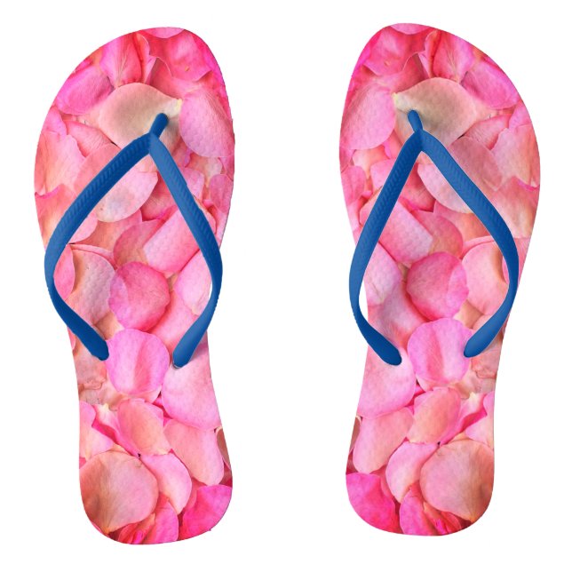 Pink Rose Petals Pattern-31940 Flip Flops (Footbed)