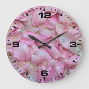 Pink Rose Petals Pattern-31940 Large Clock