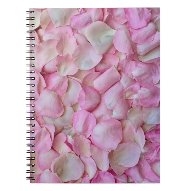 Pink Rose Petals Pattern Notebook (Front)