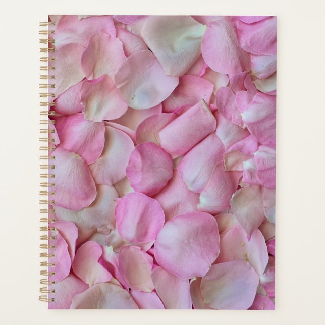 Pink Rose Petals Pattern Planner (Front)