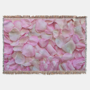 Pink Rose Petals Pattern Throw Blanket