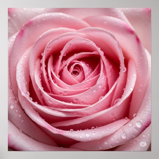 Pink Rose Petals Poster (Front)