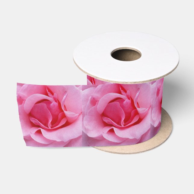 Pink rose petals satin ribbon (Spool)