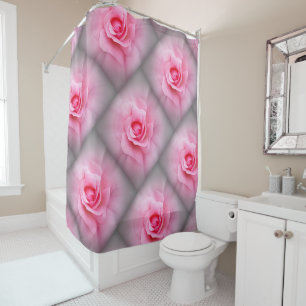 Pink rose petals shower curtain