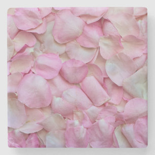 Pink Rose Petals Stone Coaster