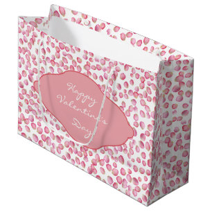 Pink rose petals Valentine's gift bag