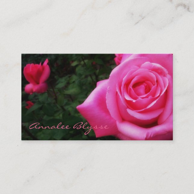 Pink Rose Photo Business Card (Front)