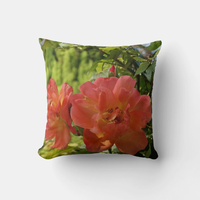Pink Rose Photo Throw Cushion 41 cm x 41 cm (Front)