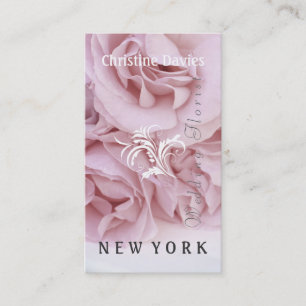 Pink rose photograhy, weddin florist business card