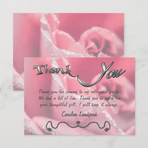 Pink Rose photograph Happy Retirement Thank You Card