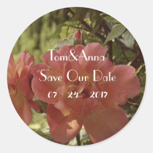 Pink Rose photography Save the date Sticker
