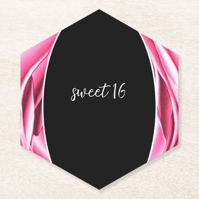 Pink Rose Pink Paper Coaster (Front)