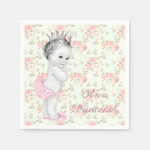 Pink Rose Pink Princess Baby Shower Napkin