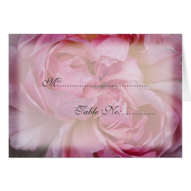 Pink Rose Place Setting Card (Front Horizontal)
