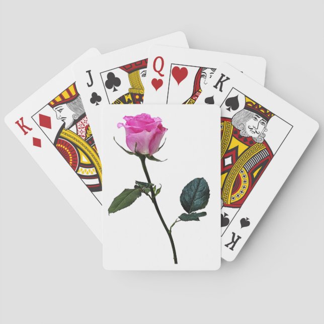 Pink Rose Playing Cards (Back)
