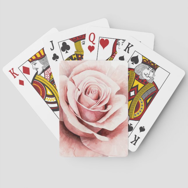 Pink Rose Playing Cards (Back)