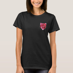 Pink Rose Pocket Retro Roses  Floral Gardener T-Shirt