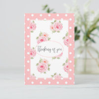 Pink Rose Polkadot Watercolor Thinking of you