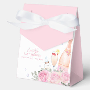 Pink Rose Poppin Champagne Bottles Baby Shower Favour Box