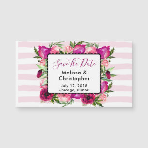 Pink Rose & Poppy Floral Bouquet Wedding Date