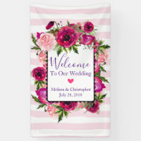 Pink Rose & Poppy Floral Wedding Welcome