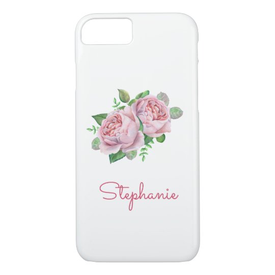 Pink Rose Pretty Watercolor iPhone 8/7 Case