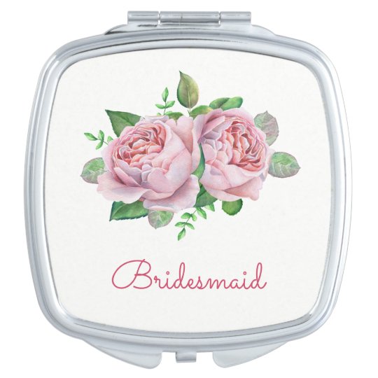 PInk Rose Pretty Watercolor Makeup Mirrors