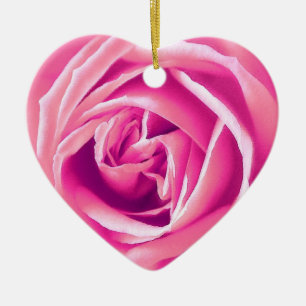 Pink rose print ceramic tree decoration