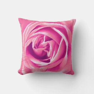 Pink rose print cushion