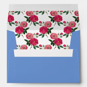Pink Rose Print Lined Envelope