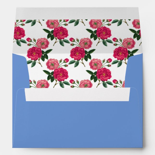 Pink Rose Print Lined Envelope (Back (Bottom))