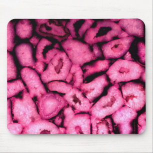 Pink Rose Quartz Agate Geodes abstract pattern Mouse Mat