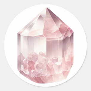 Pink Rose Quartz Love Crystal Party Classic Round Sticker