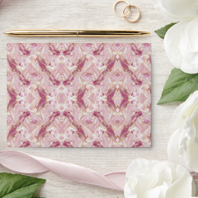 Pink Rose Quartz Marble Envelope (Wedding)
