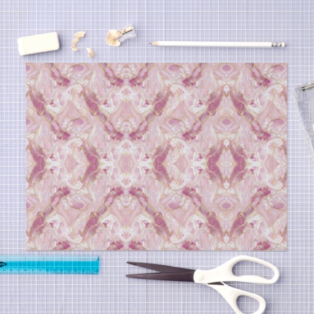 Pink Rose Quartz Marble Tissue Paper (Craft)