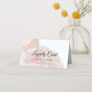Pink Rose Quartz Stones Salon Spa Folded Loyalty Card