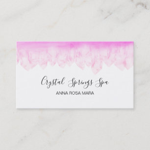 *~* Pink Rose Quartz Watercolor Crystals Business Card