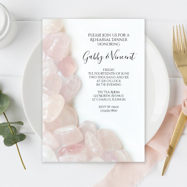 Pink Rose Quartz Wedding Rehearsal Dinner Invitation (Creator Uploaded)