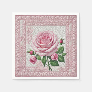 Pink Rose Quilt Napkin