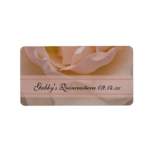 Pink Rose Quinceañera Favour Tags