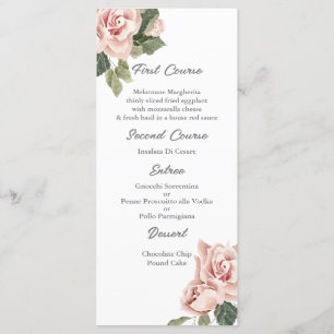 Pink rose quinceañera Menu Template