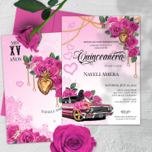 Pink Rose Quinceanera Pink Lowrider Chola Chicana 