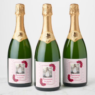 Pink Rose Quinceañera Sparkling Wine Label