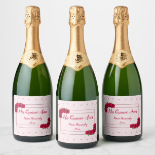 Pink Rose Quinceañera Sparkling Wine Label